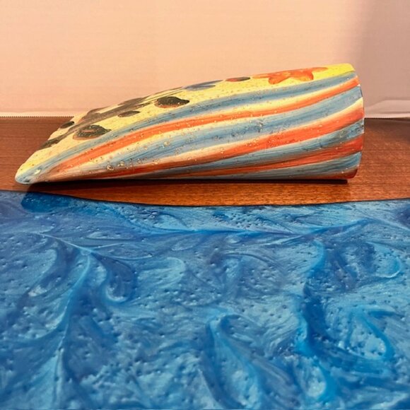 Italica ARS Large Flower Wall Pocket Vase Hand Painted Italy - Picture 3 of 10